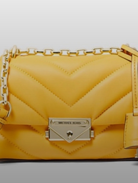 Michael Kors Handbags - Michael Kors Yellow Quilted Leather Crossbody with Gold Chain